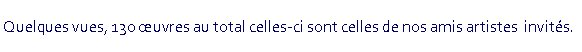 Zone de Texte: Quelques vues, 130 uvres au total celles-ci sont celles de nos amis artistes  invits.